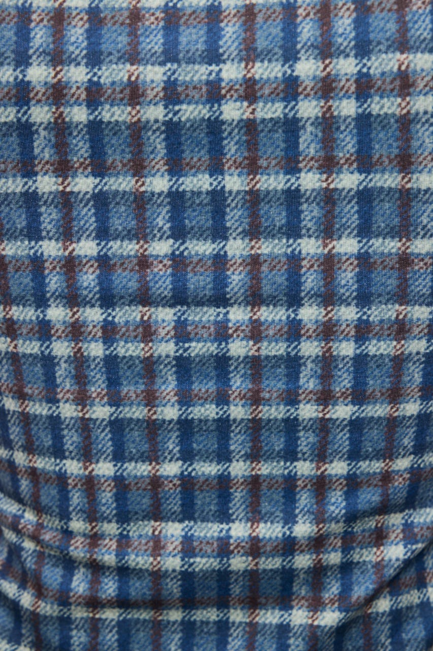 PLAID CHECK PRINTED Tシャツ BLU FREE