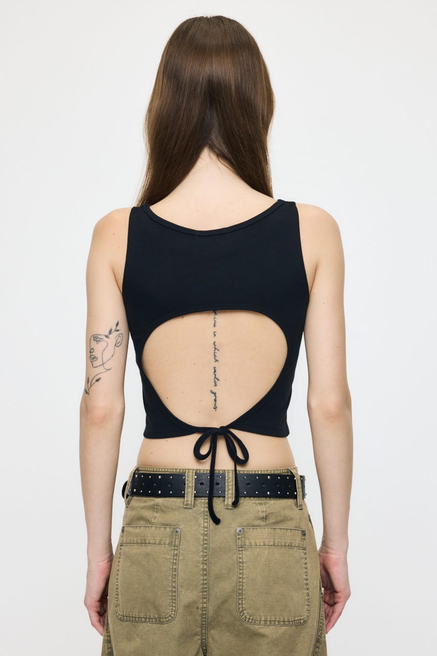 BACK OPEN タンク BLK FREE