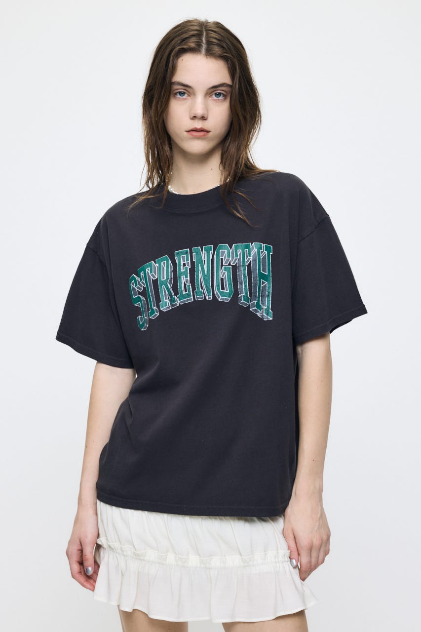 STRENGTH COLLEGE Tシャツ L/BLK FREE