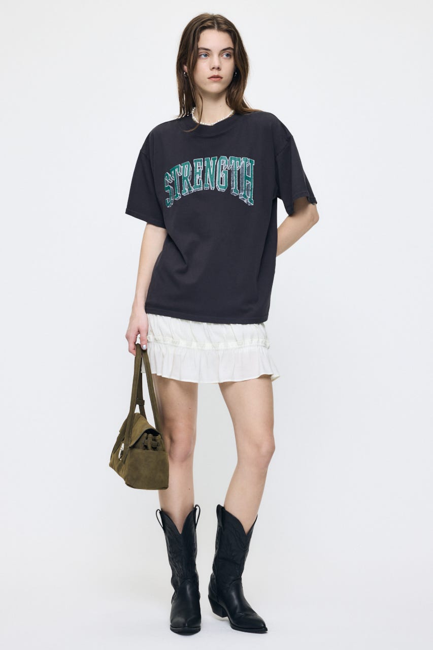 STRENGTH COLLEGE Tシャツ L/BLK FREE