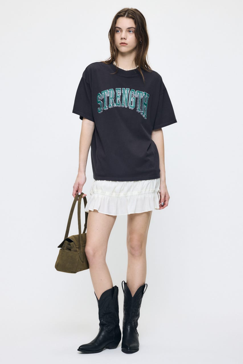 STRENGTH COLLEGE Tシャツ L/BLK FREE