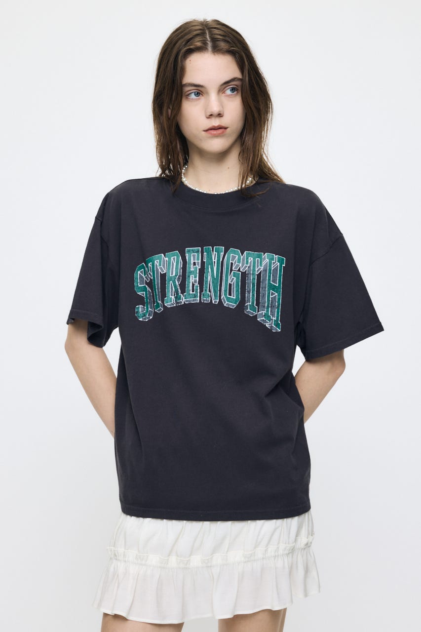 STRENGTH COLLEGE Tシャツ L/BLK FREE