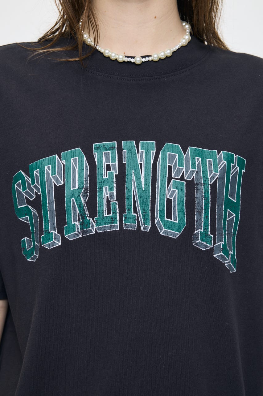 STRENGTH COLLEGE Tシャツ L/BLK FREE