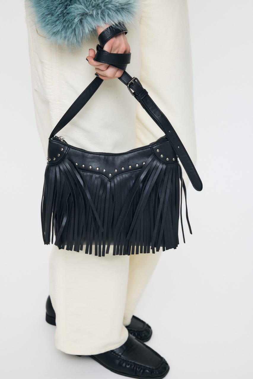 FRINGE POCHET(BLK) ＆ FLORAL POUCH BLK FREE