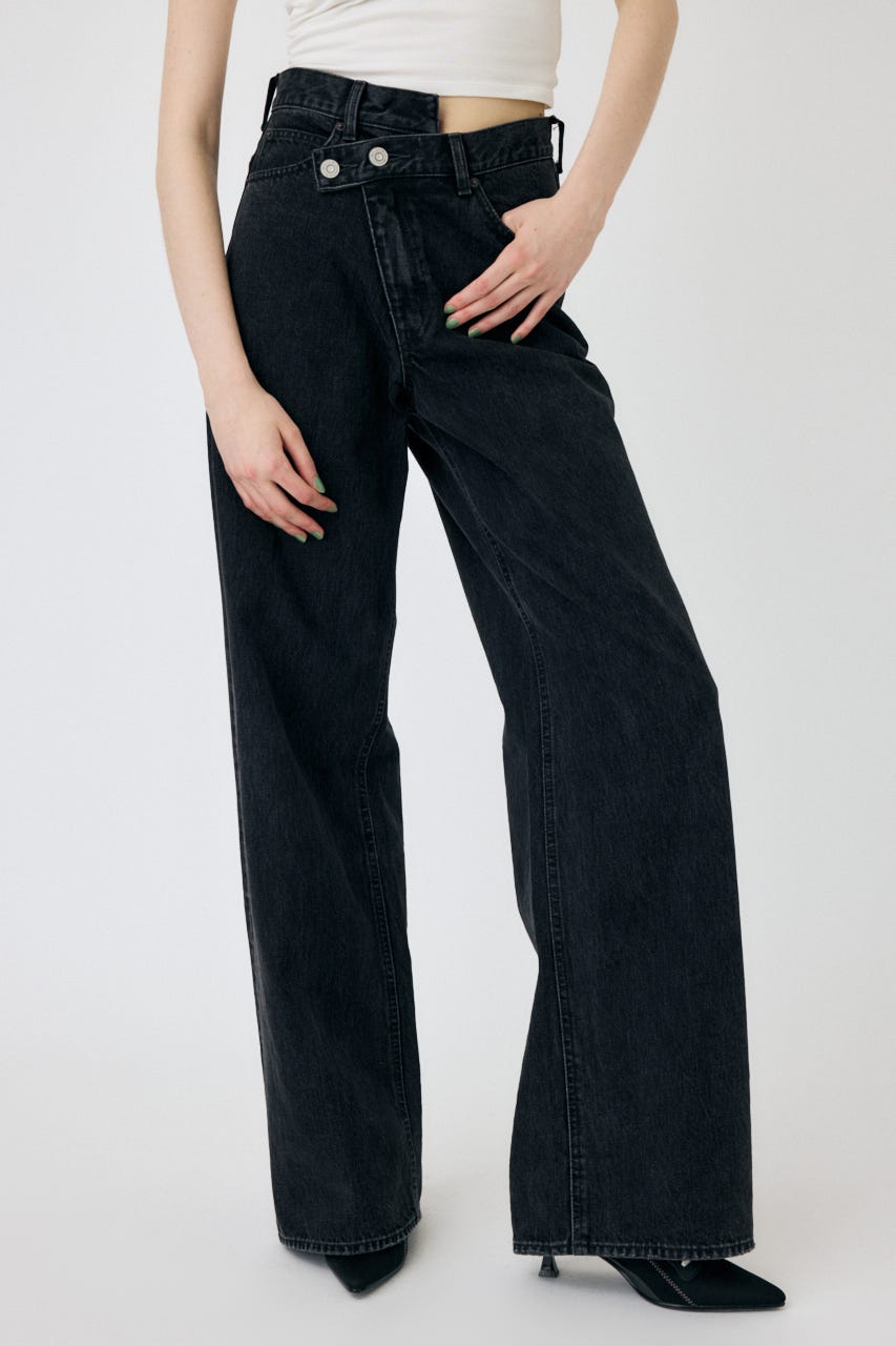 CROSS WAIST WIDE ストレート BLK 1