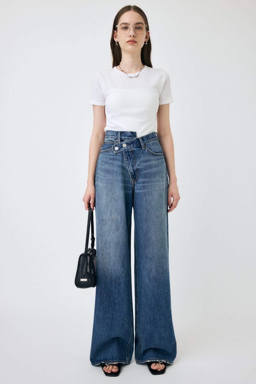CROSS WAIST WIDE ストレート D/BLU 0