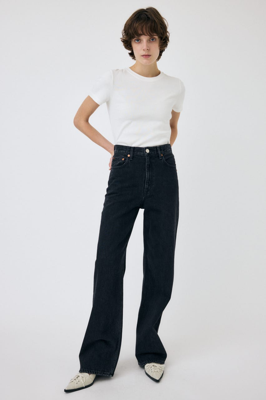 HIGH WAIST BLACK STRAIGHT BLK 24inch
