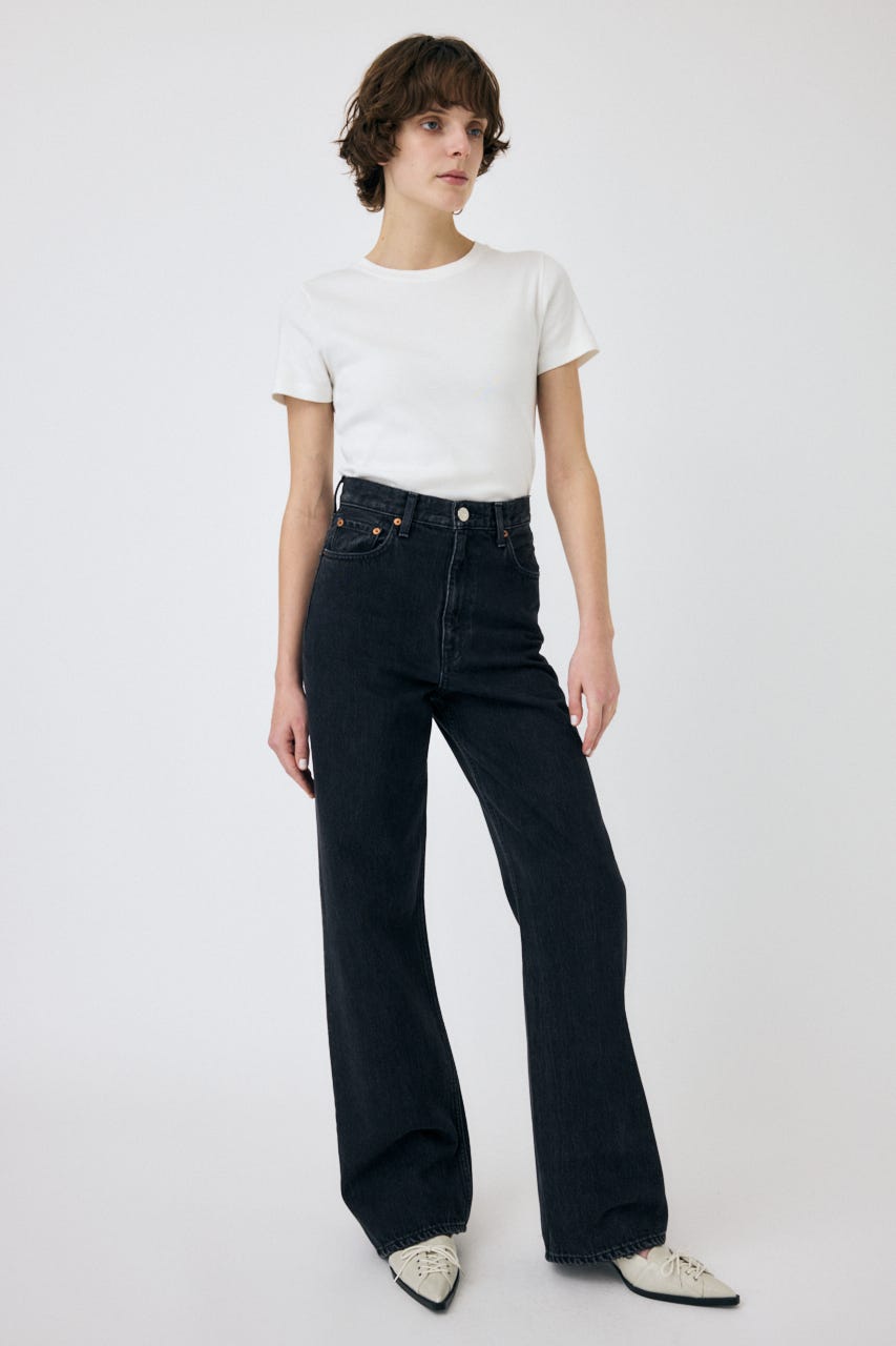 HIGH WAIST BLACK STRAIGHT BLK 24inch