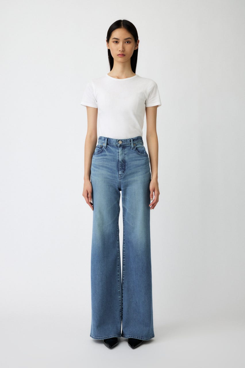 【美脚見えデニム】【SNSで話題！】ADVANCED LONG LEG フレア BLU 26inch