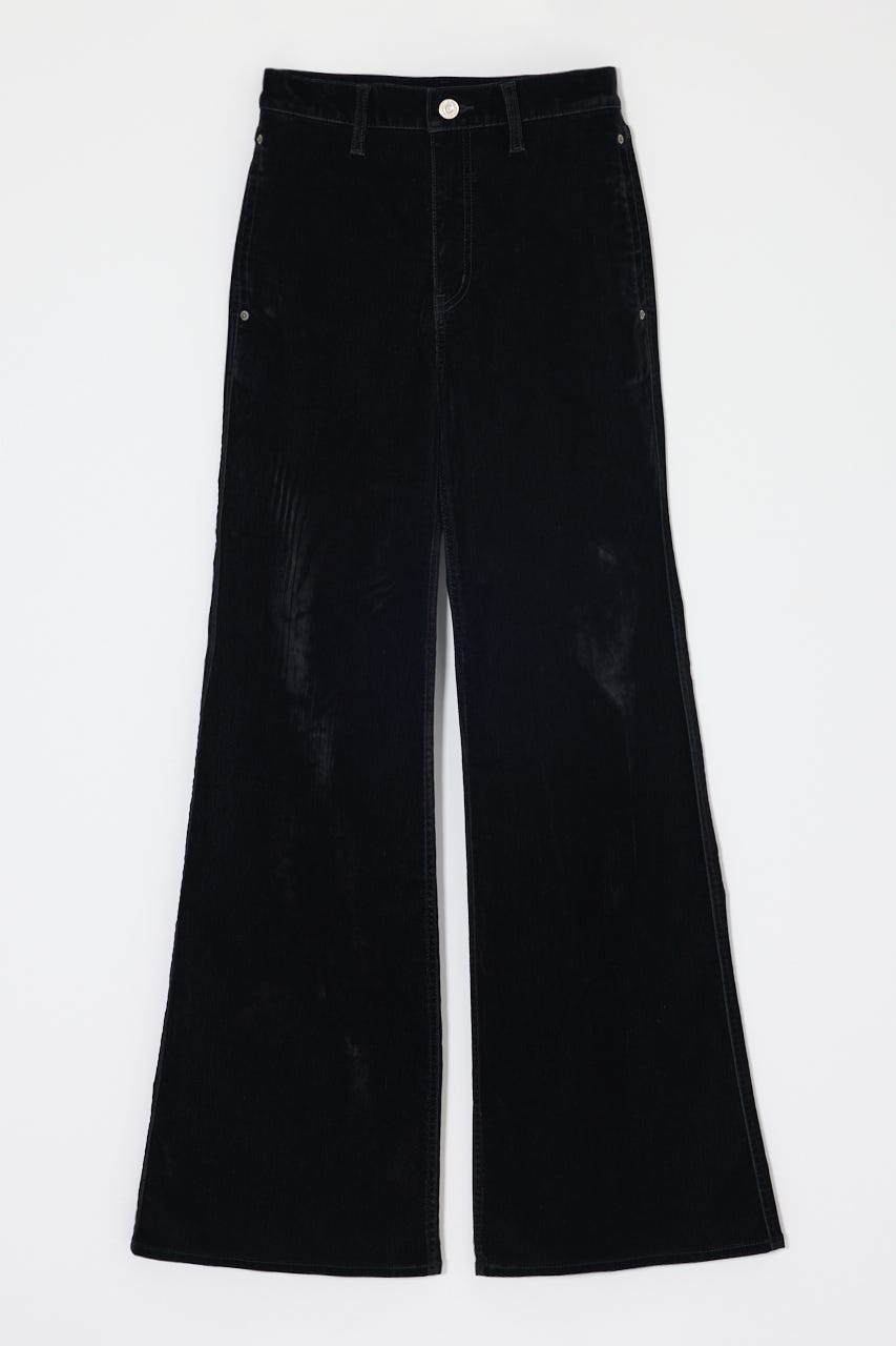 【AW予約アイテム】VELVET LONG LEG フレア BLK 1