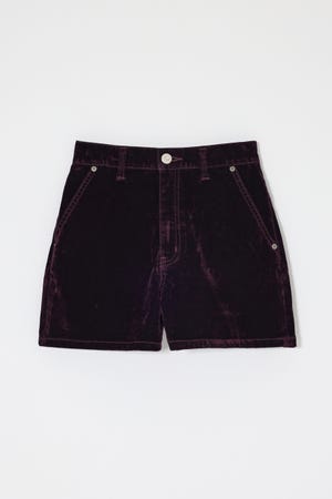 MOUSSY VELVET MICRO ショートパンツ ネイビー MOUSSY | 【AW予約アイテム】VELVET MICRO ショーツ (ショートパンツ