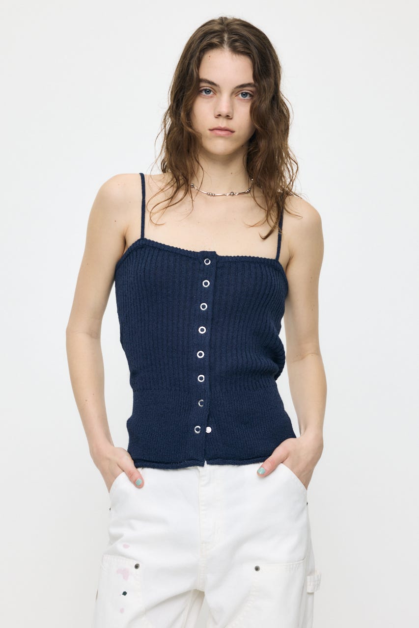 moussy Front button ニットキャミ MOUSSY | FRONT BUTTON KNIT キャミ (キャミソール ) |SHEL'TTER WEBSTORE