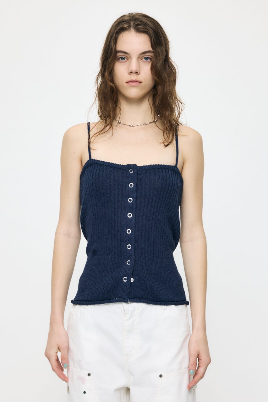FRONT BUTTON KNIT キャミ NVY FREE