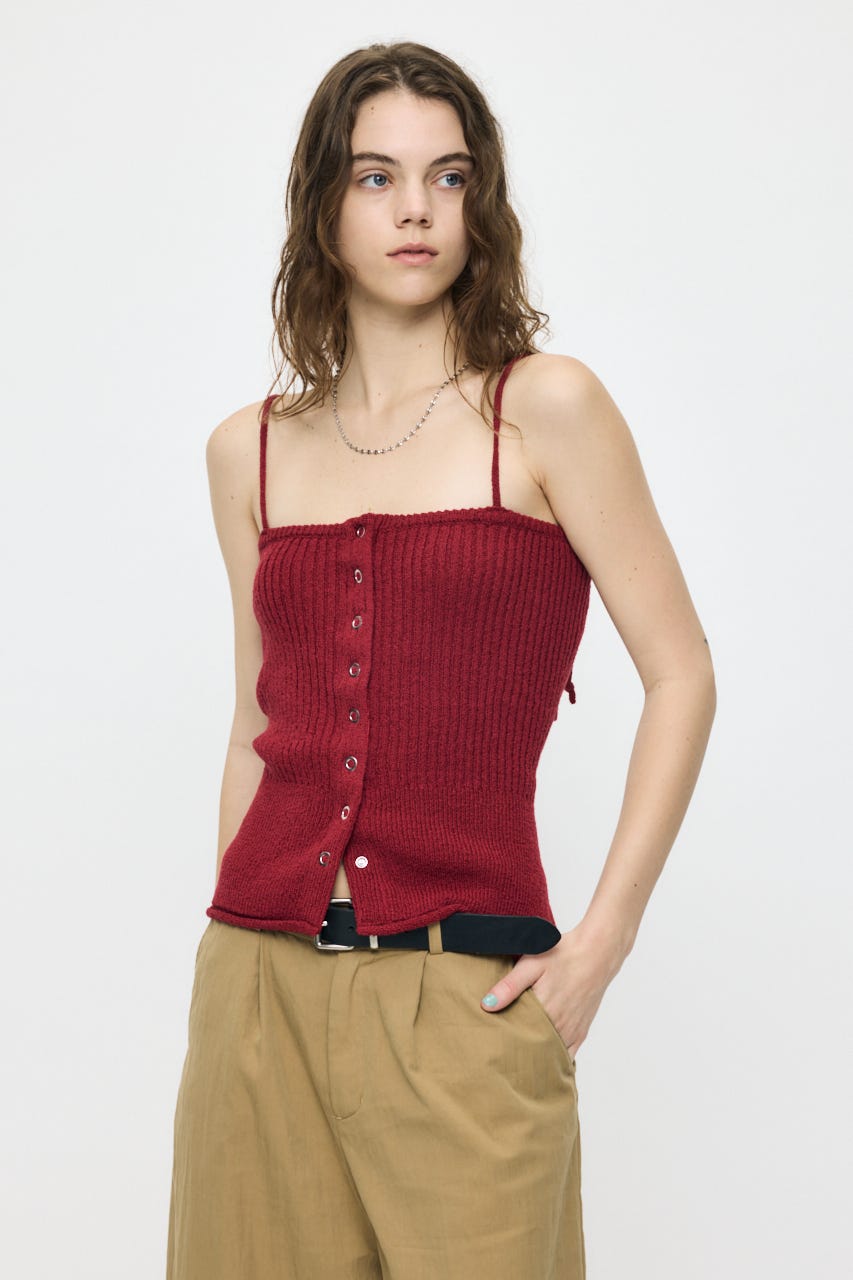 MOUSSY | FRONT BUTTON KNIT キャミ (キャミソール ) |SHEL'TTER WEBSTORE