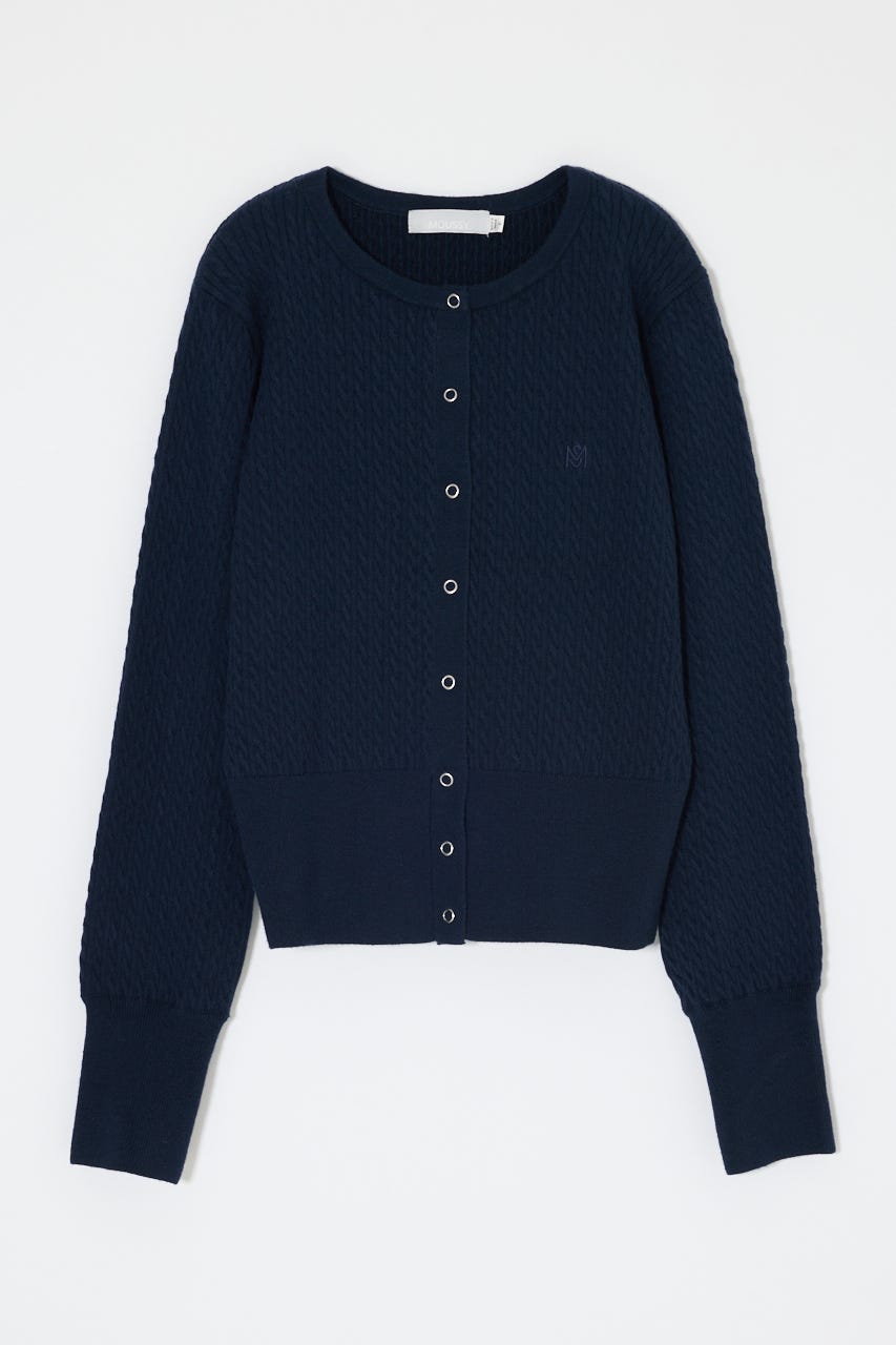 BUTTON UP CABLE カーディガン NVY FREE