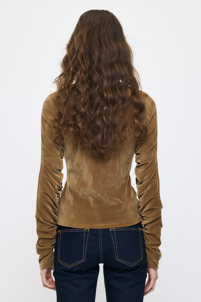 SHEER VELOUR カーディガン BEG FREE