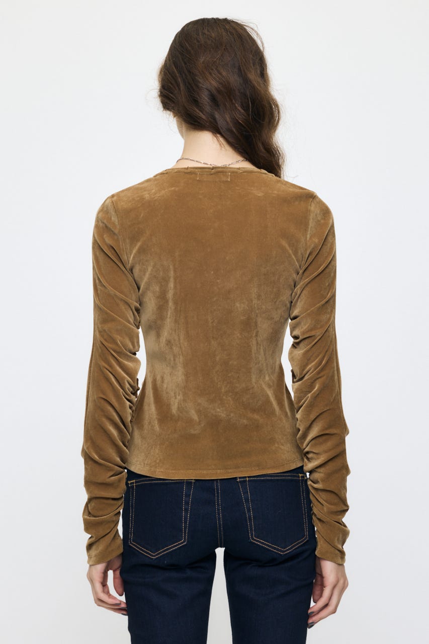 SHEER VELOUR カーディガン BEG FREE