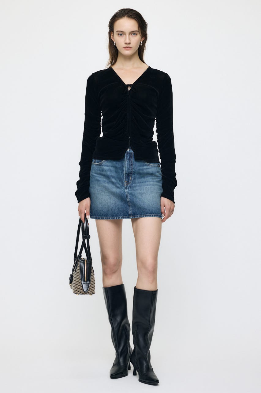 SHEER VELOUR カーディガン BLK FREE