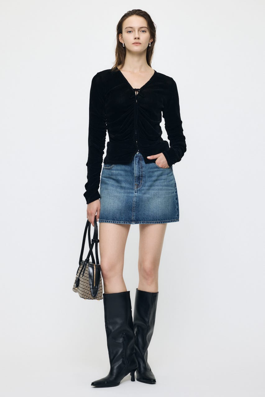 SHEER VELOUR カーディガン BLK FREE