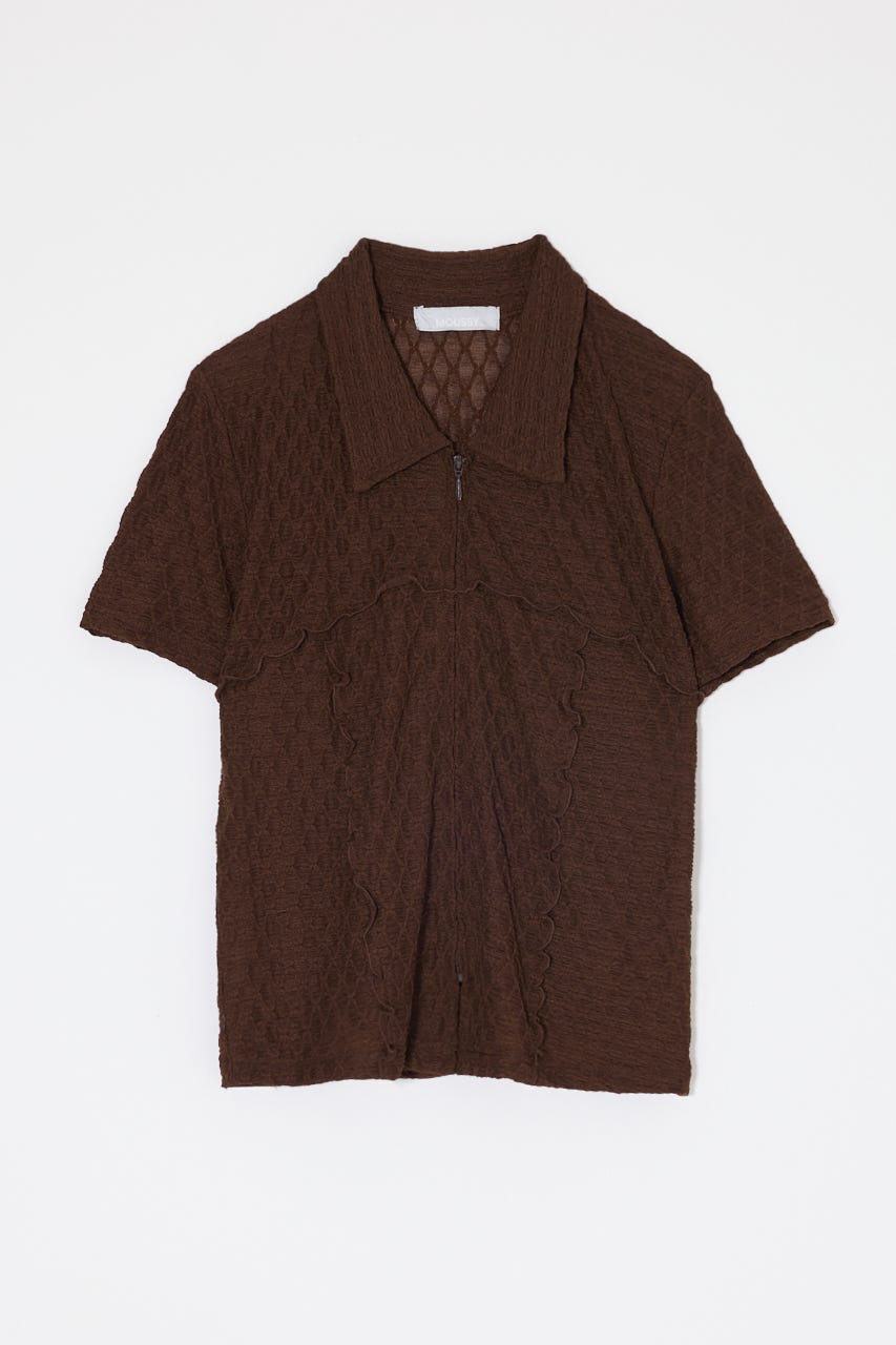 LACY ZIP UP シャツ D/BRN FREE