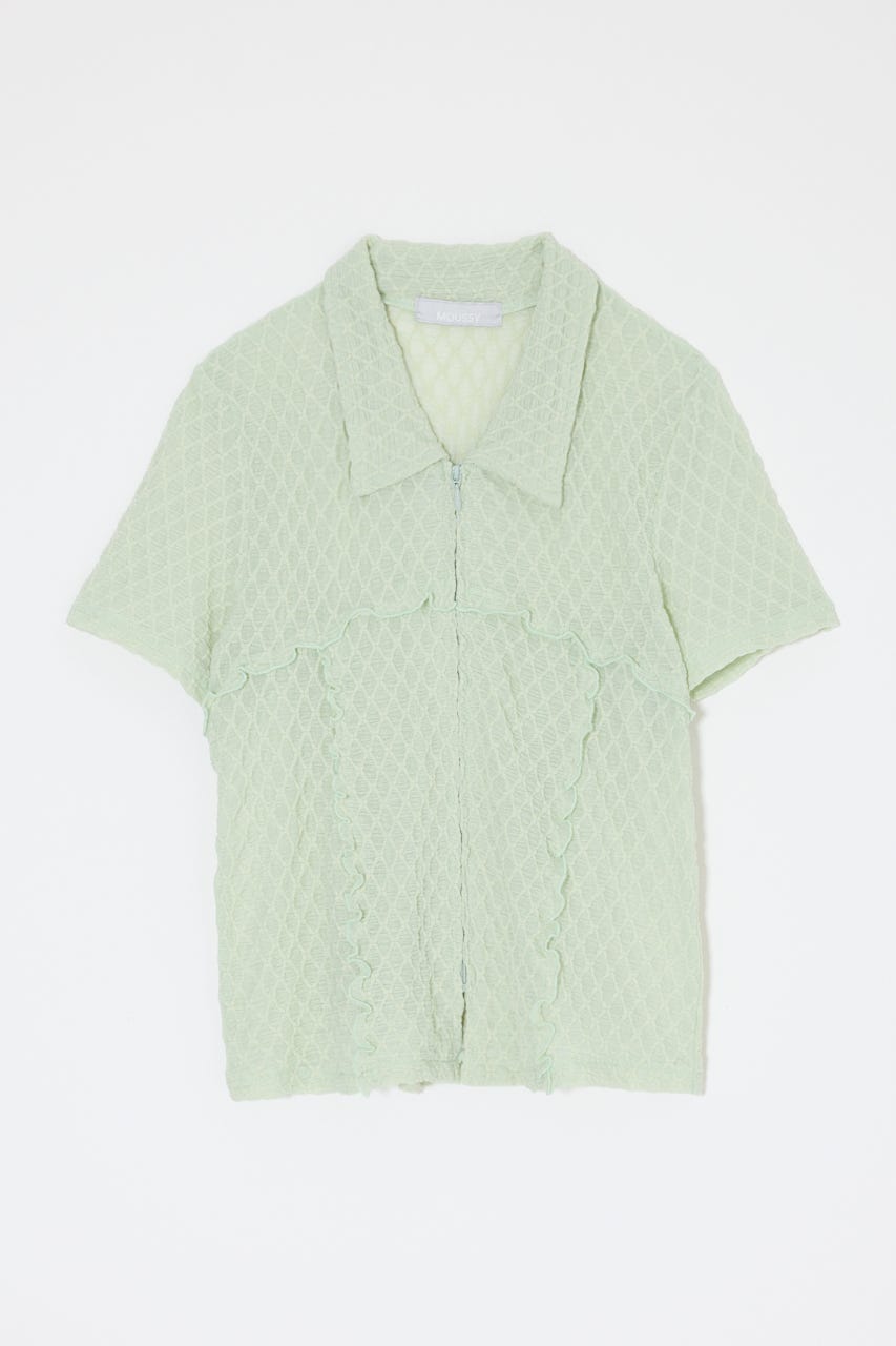 LACY ZIP UP シャツ L/GRN FREE