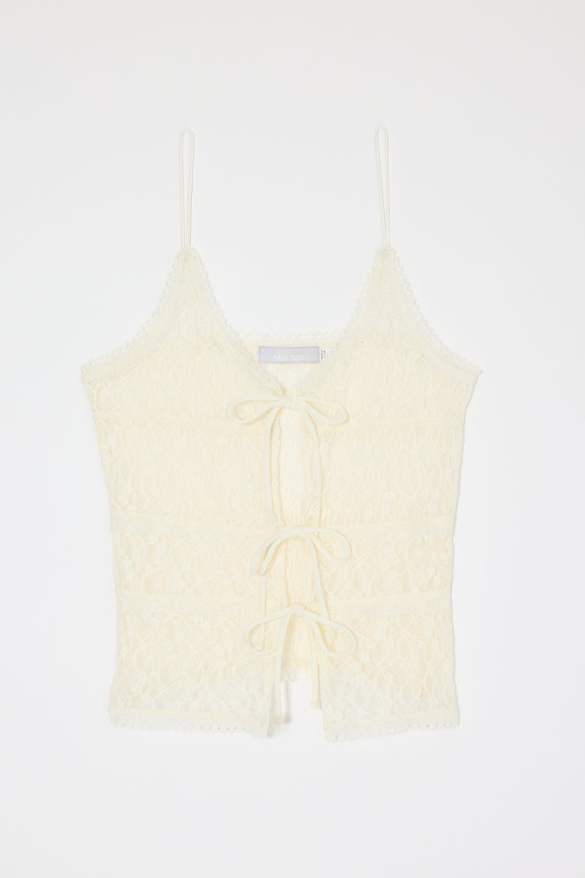 FRONT RIBBON LACY キャミ O/WHT FREE
