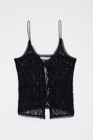 FRONT RIBBON LACY キャミ