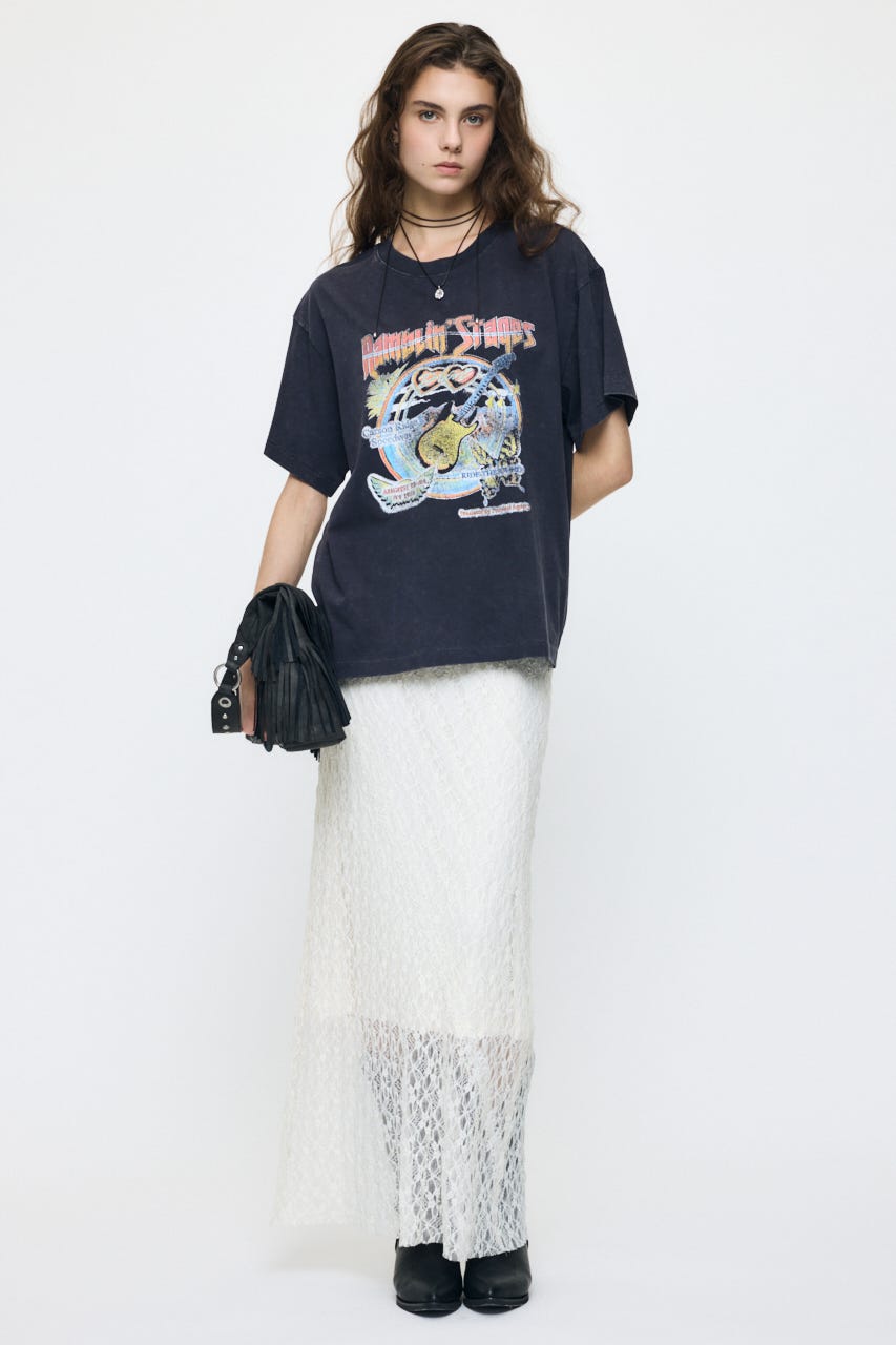 SHEER LACE LONG スカート O/WHT 1