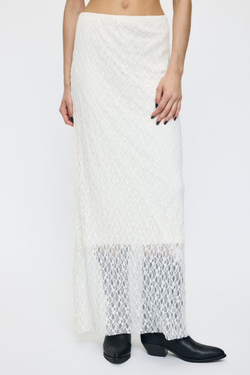 SHEER LACE LONG スカート O/WHT 1