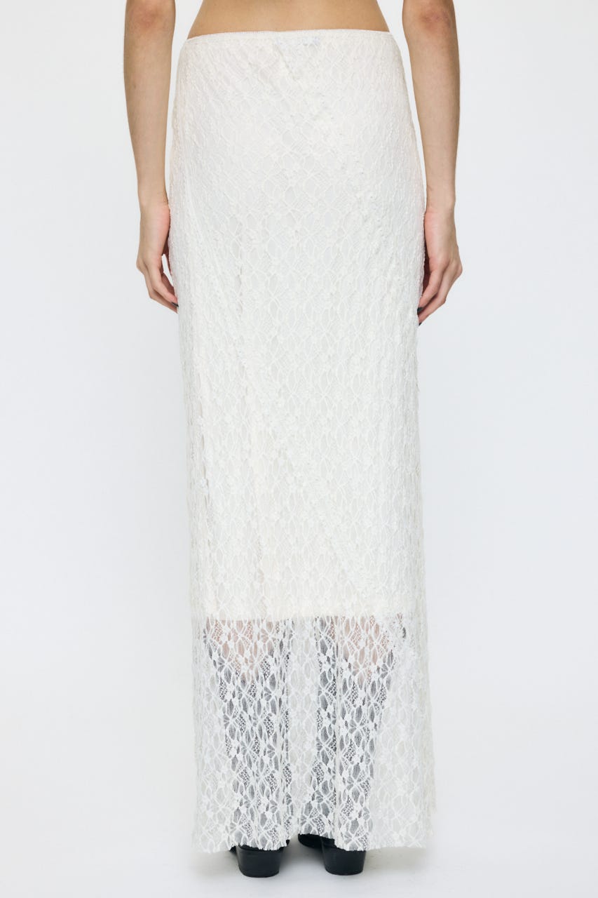 SHEER LACE LONG スカート O/WHT 1