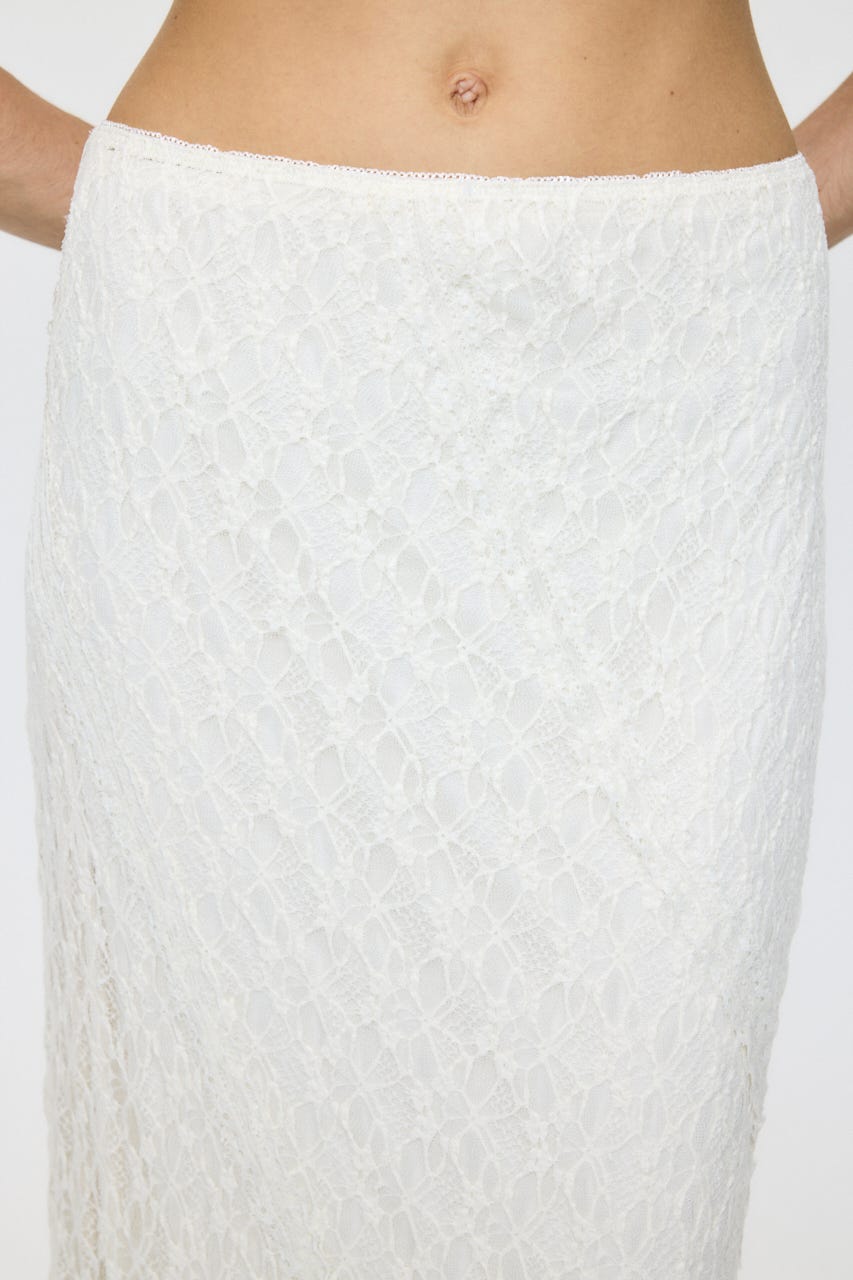 SHEER LACE LONG スカート O/WHT 1