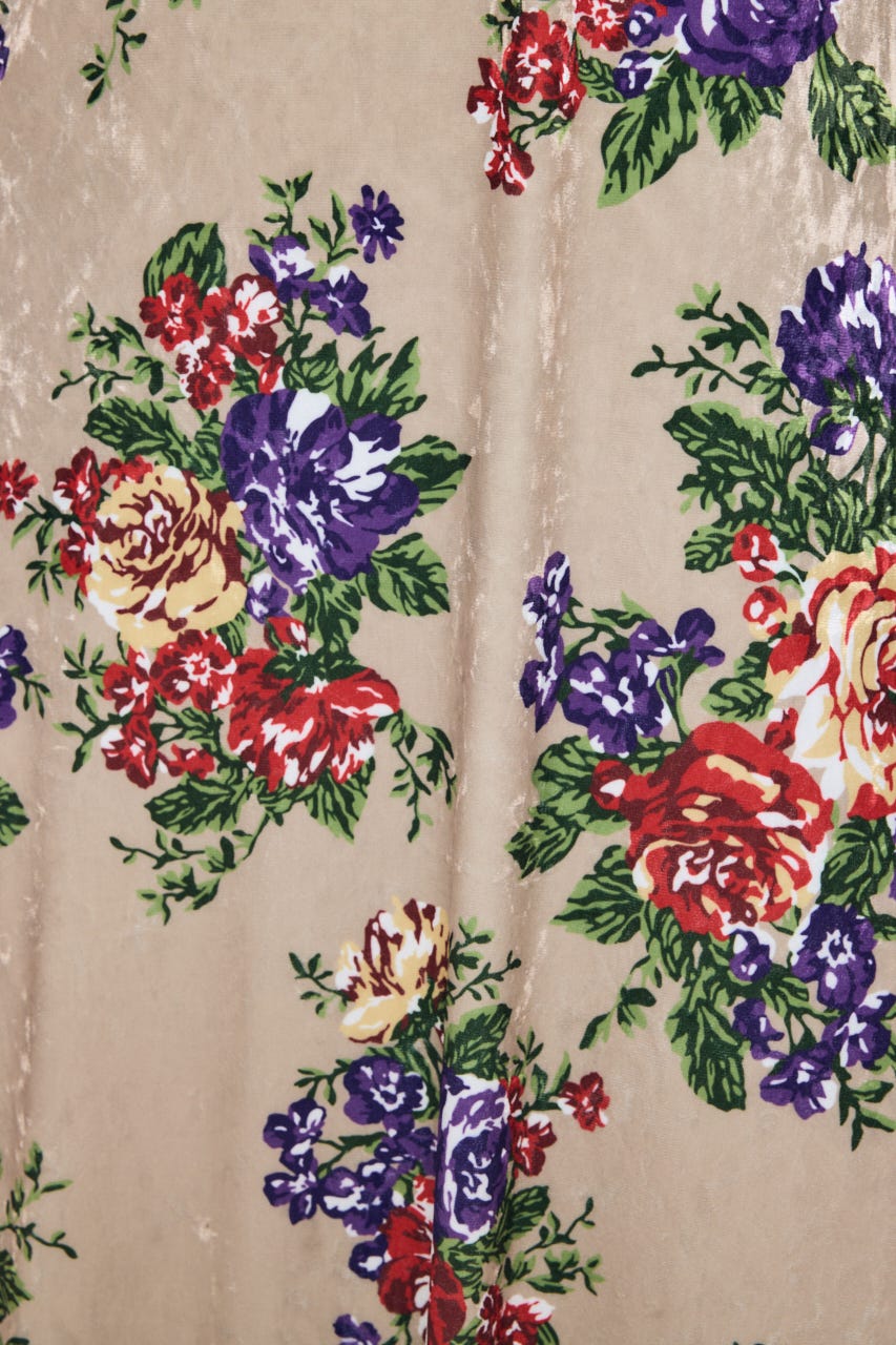 VINTAGE FLORAL VELOUR ドレス BEG 1