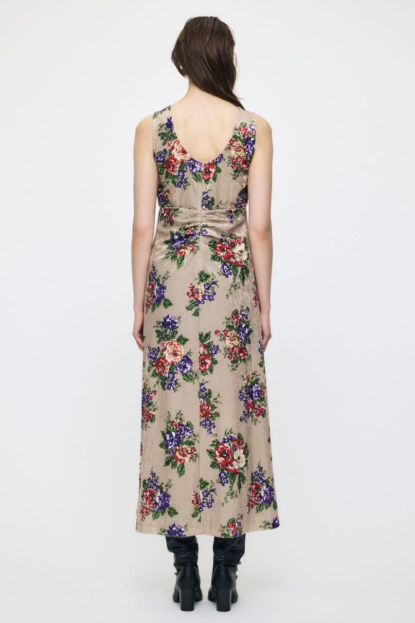 VINTAGE FLORAL VELOUR ドレス BEG 1