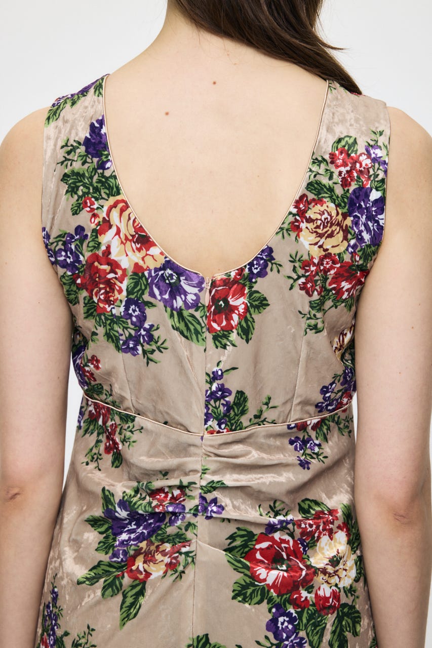VINTAGE FLORAL VELOUR ドレス BEG 1