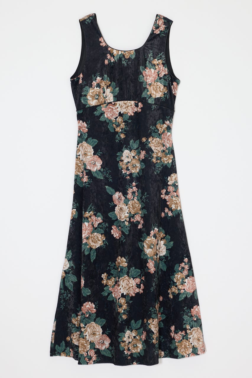 VINTAGE FLORAL VELOUR ドレス BLK 2