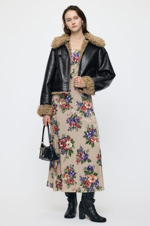 VINTAGE FLORAL VELOUR ドレス