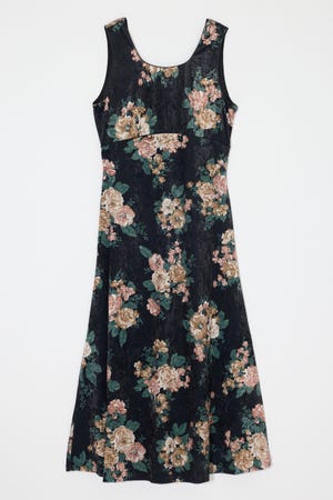 VINTAGE FLORAL VELOUR ドレス