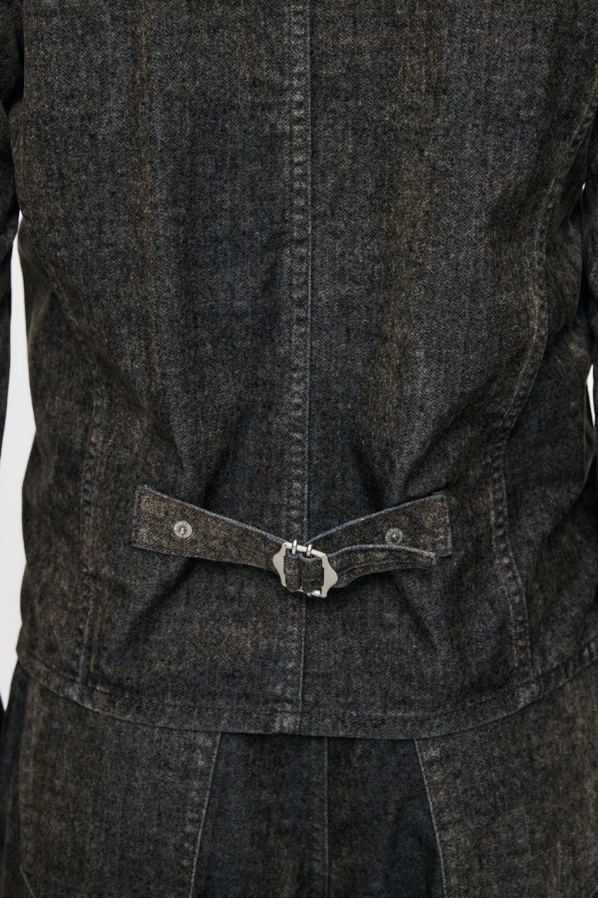 VELVET FITTED ジャケット 柄BLK 1