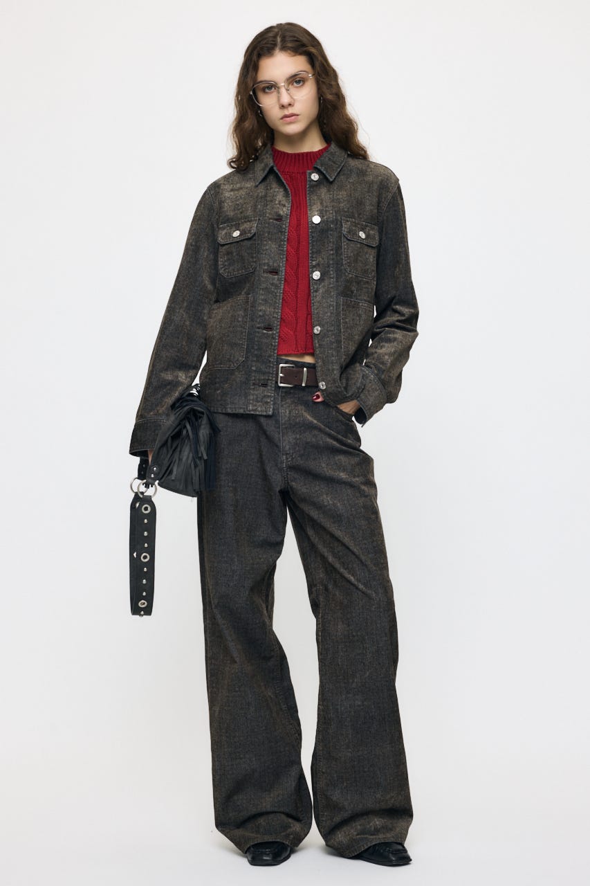 VELVET FITTED ジャケット 柄BLK 1