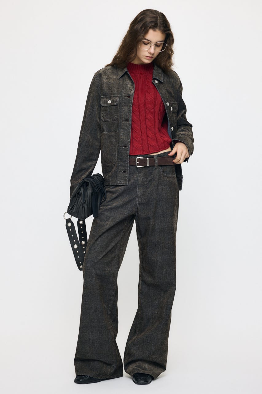 VELVET FITTED ジャケット 柄BLK 1