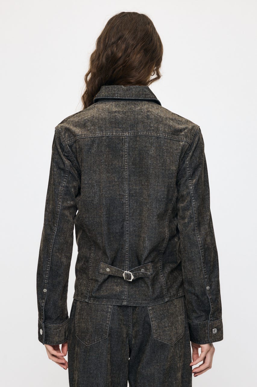 VELVET FITTED ジャケット 柄BLK 1