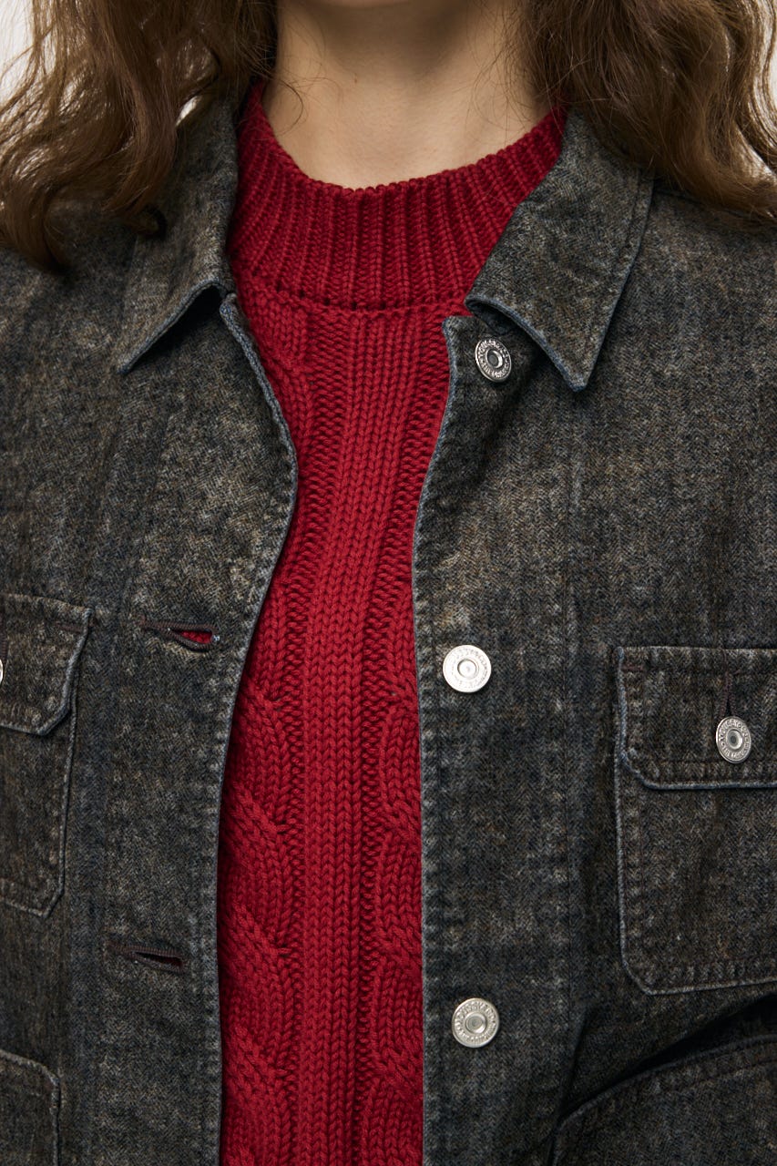 VELVET FITTED ジャケット 柄BLK 1