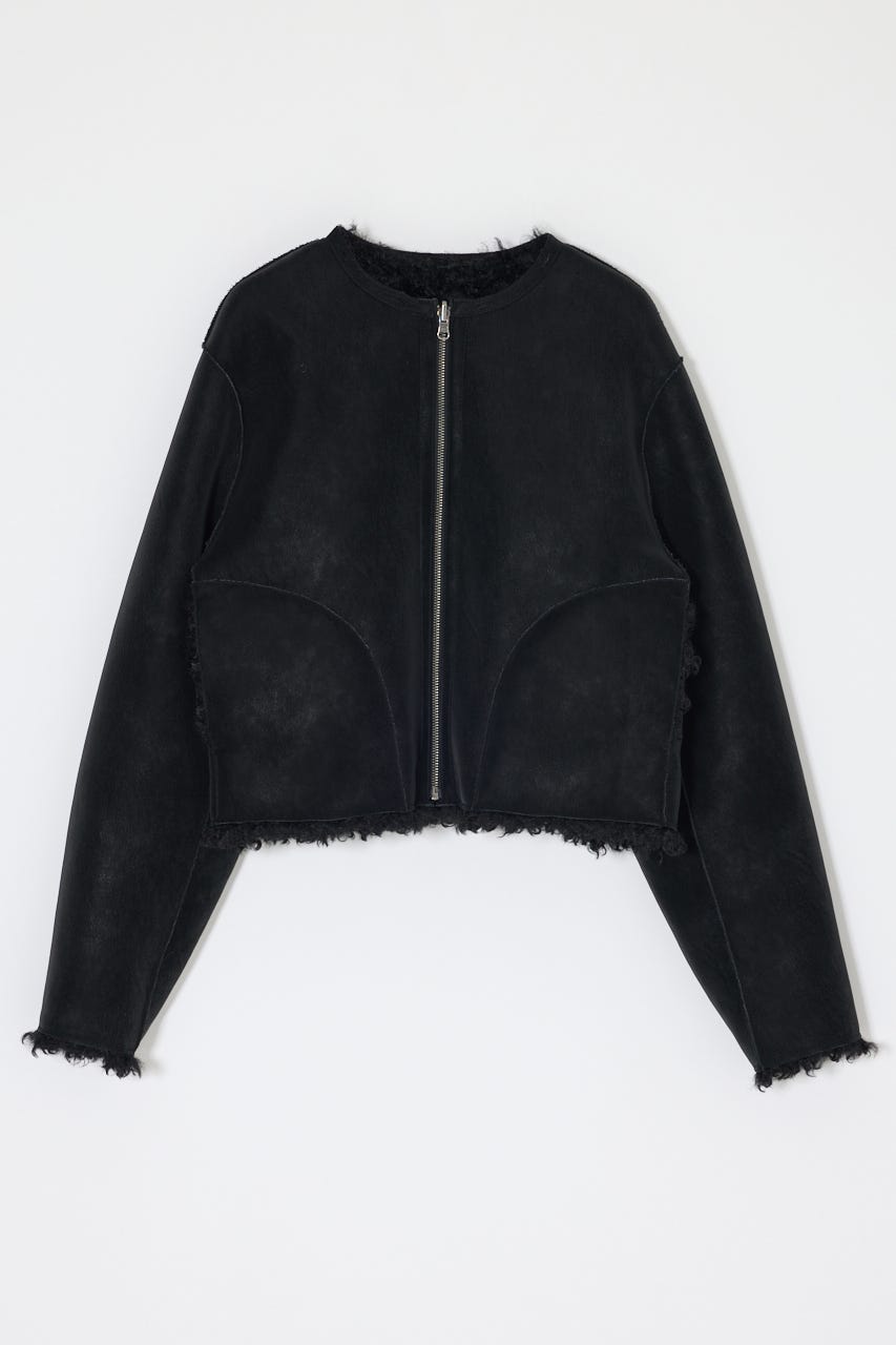 REVERSIBLE CURLY FUR ジャケット BLK FREE