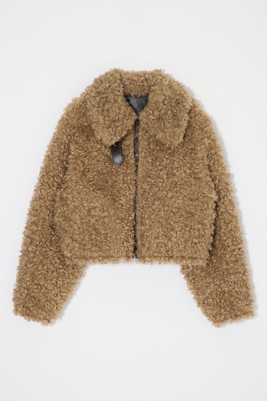 REVERSIBLE CURLY FUR ジャケット D/BRN FREE