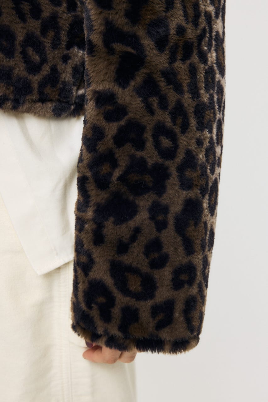 REVERSIBLE CURLY FUR ジャケット 柄BRN FREE