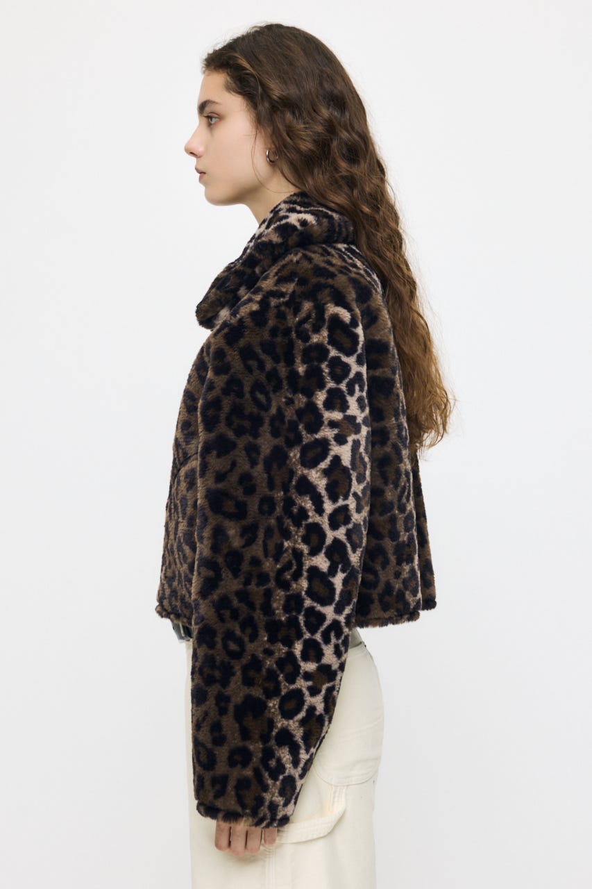 REVERSIBLE CURLY FUR ジャケット 柄BRN FREE