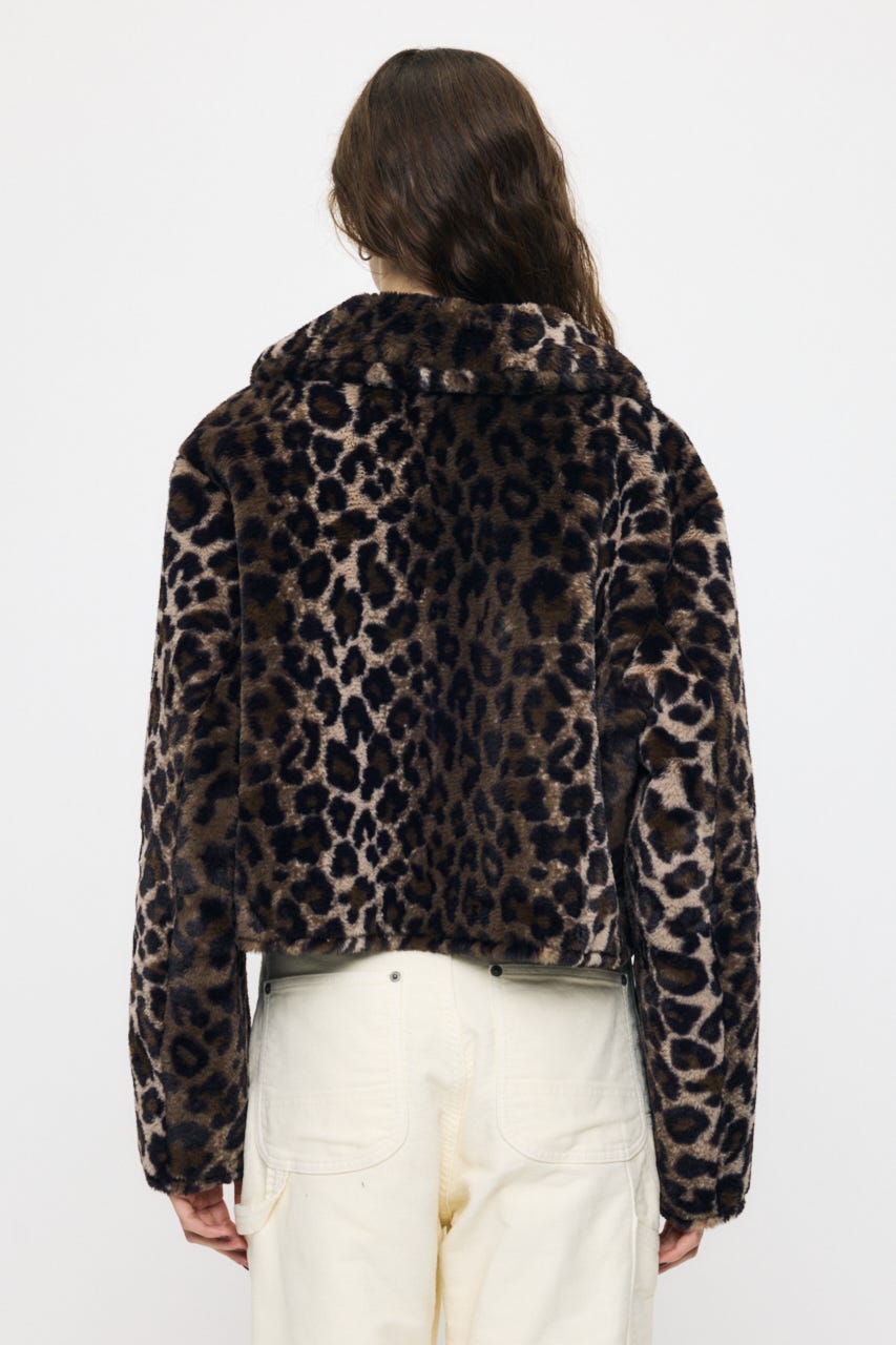 REVERSIBLE CURLY FUR ジャケット 柄BRN FREE