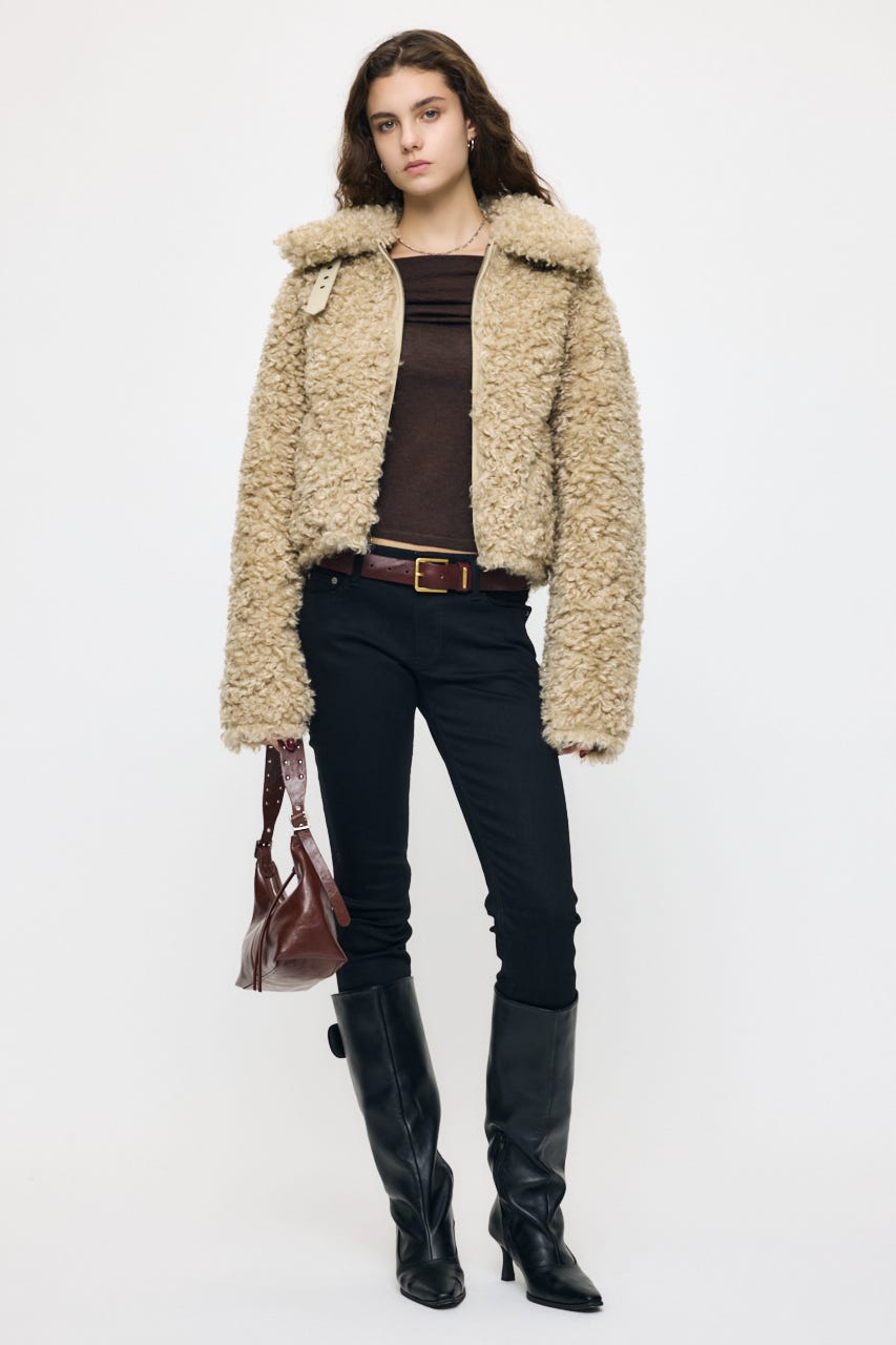 REVERSIBLE CURLY FUR ジャケット IVOY FREE