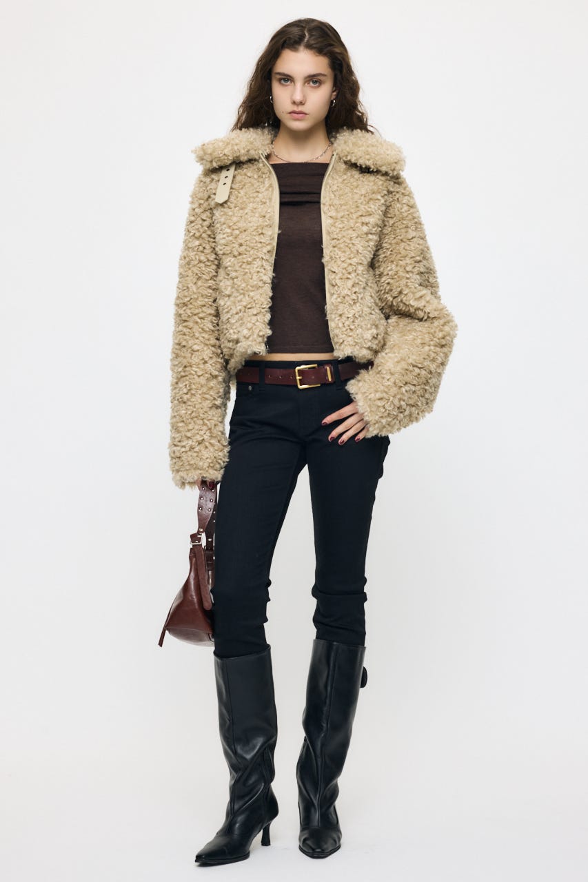 REVERSIBLE CURLY FUR ジャケット IVOY FREE