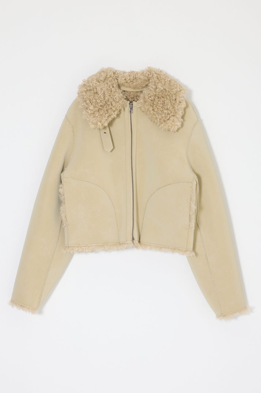 REVERSIBLE CURLY FUR ジャケット IVOY FREE